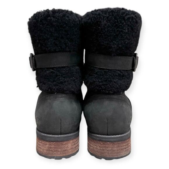 UGG Black Blayre II Wool Lined Waterproof Leather Zip Up Boots Women's Size 10 - Picture 3 of 11